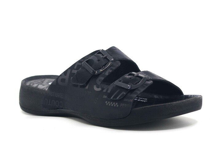 Gezer Zenne 15830.01 Çift Toka Günlük Terlik Siyah - 1