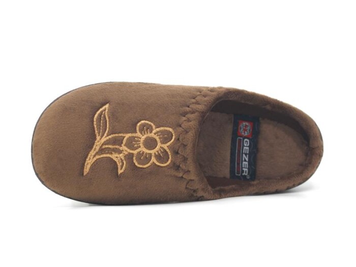 Gezer Zenne 15941.00 PVC Nakışlı Gondol Ev Terliği Kahve - Gezer (1)