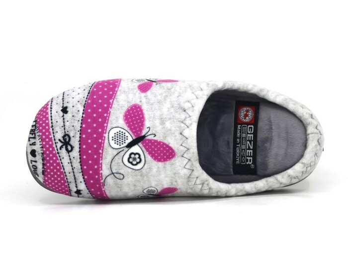 Gezer Zenne 15974.00 Baskılı Gondol Poli Ev Terliği Gri - Gezer (1)