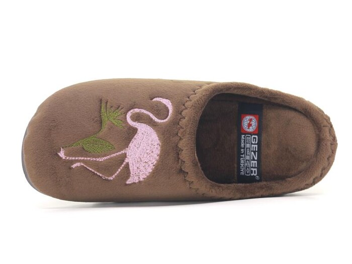 Gezer Zenne 16063.00 Nakışlı Gondol Ev Terliği Kahve - 2