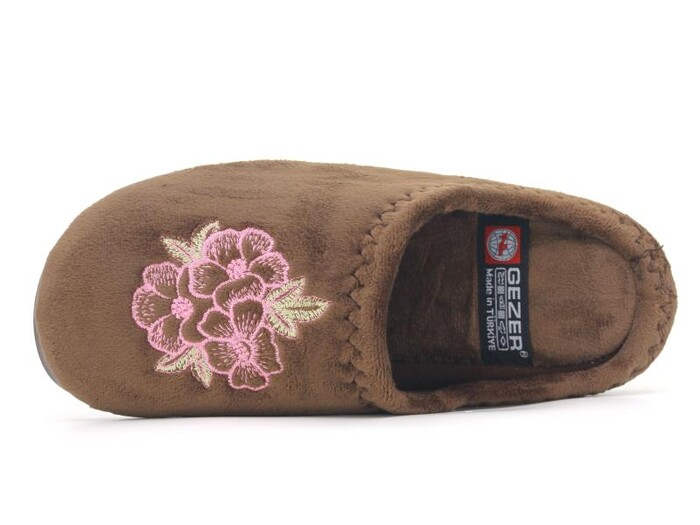 Gezer Zenne 16065.00 Nakışlı Gondol Ev Terliği Kahve - Gezer (1)