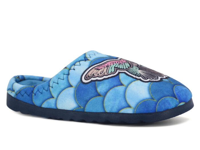 Gezer Zenne 16076.00 Baskılı Gondol Ev Terliği Mavi - Siyah - 1