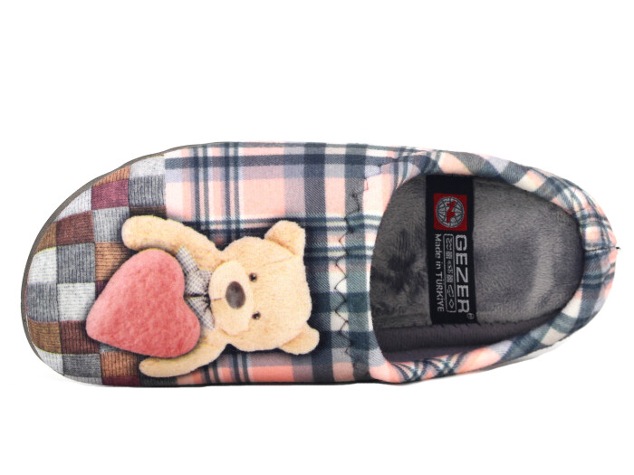 Gezer Zenne 16108.00 Gondol Ev Terliği Pembe - Gri - Gezer (1)