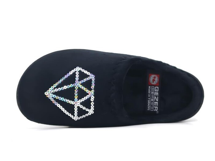 Gezer Zenne 16112.00 Nakışlı Gondol Poli Ev Terliği Siyah - Gezer (1)