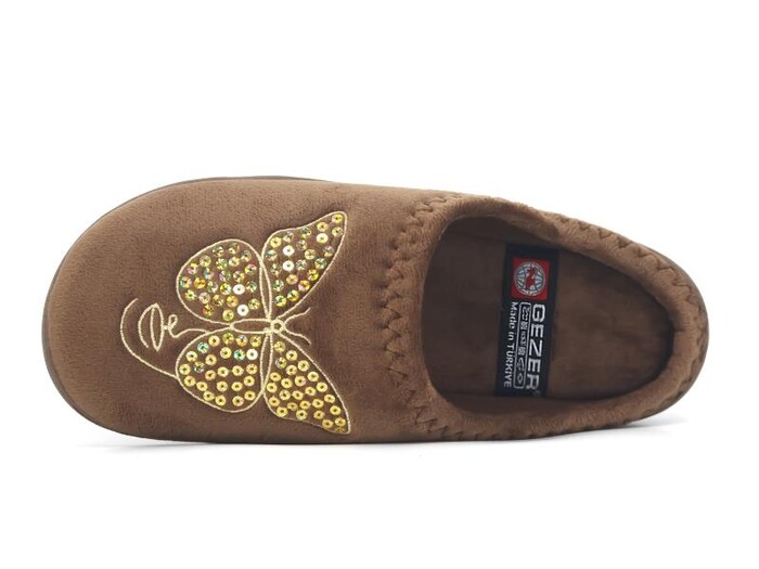 Gezer Zenne 16113.00 Nakışlı Gondol Poli Ev Terliği Kahve - Gezer (1)