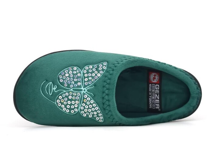 Gezer Zenne 16113.00 Nakışlı Gondol Poli Ev Terliği Petrol Yeşili - Gezer (1)