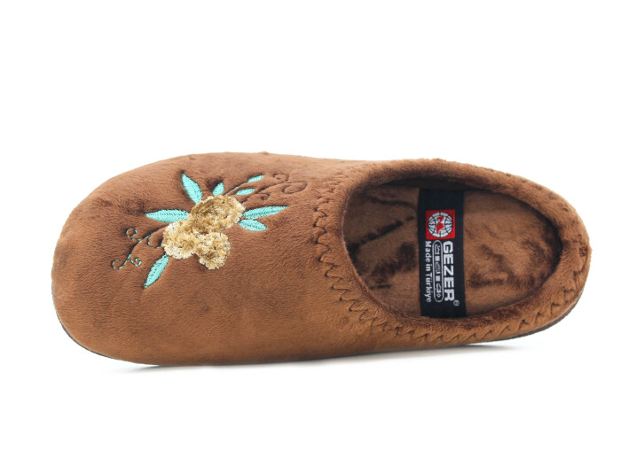 Gezer Zenne 16127.00 Nakışlı Gondol Ev Terliği Kahve - Gezer (1)