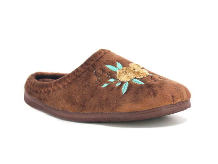 Gezer Zenne 16127.00 Nakışlı Gondol Ev Terliği Kahve - Gezer