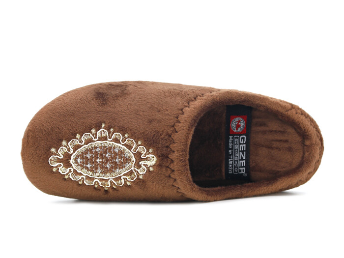 Gezer Zenne 16128.00 Nakışlı Gondol Ev Terliği Kahve - Gezer (1)