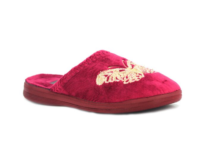 Gezer Zenne 16129.00 Nakışlı Traşlı Ev Terliği Bordo - Gezer