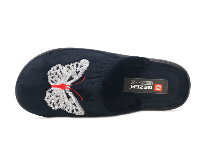 Gezer Zenne 16129.00 Nakışlı Traşlı Ev Terliği Siyah - Gezer (1)