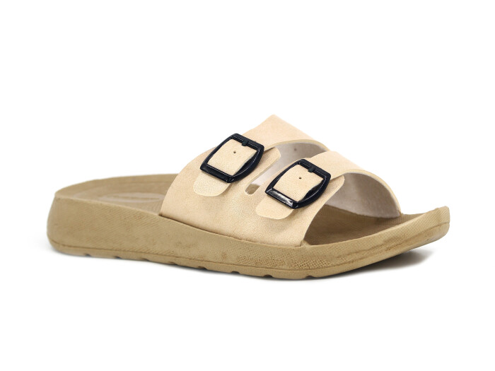 Gezer Zenne 16131.01 Çift Toka Günlük Terlik Bej - Gezer