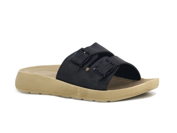 Gezer Zenne 16131.01 Çift Toka Günlük Terlik Siyah - Gezer