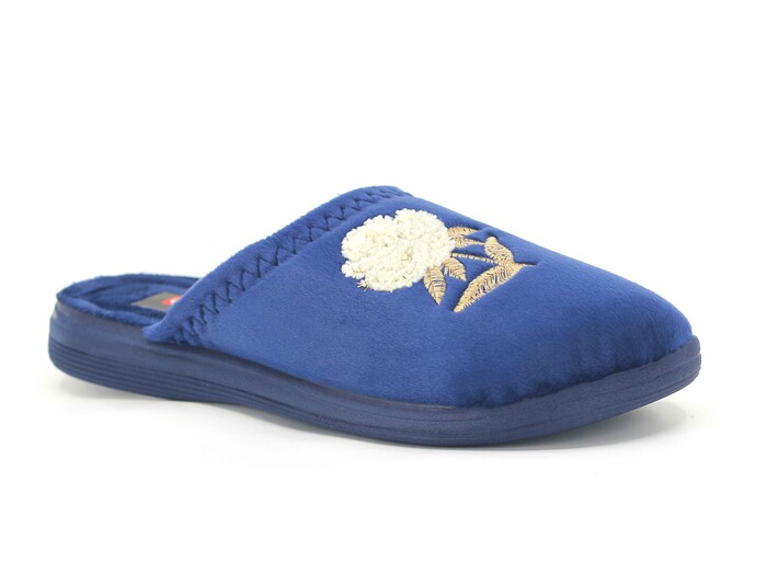 Gezer Zenne 16159.00 Nakışlı Traşlı Ev Terliği Lacivert 