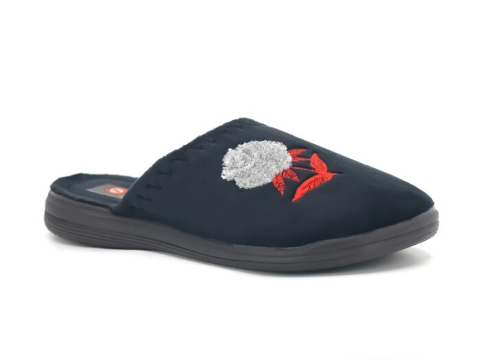 Gezer Zenne 16159.00 Nakışlı Traşlı Ev Terliği Siyah - Gezer