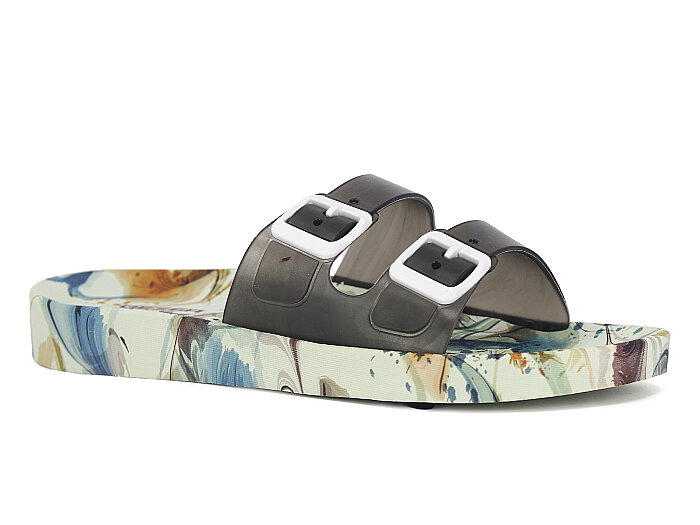 Gezer Zenne 16310.00 Air Blow Çift Toka Kaydırmaz Terlik Siyah Şeffaf - Beyaz - Krem - Gezer