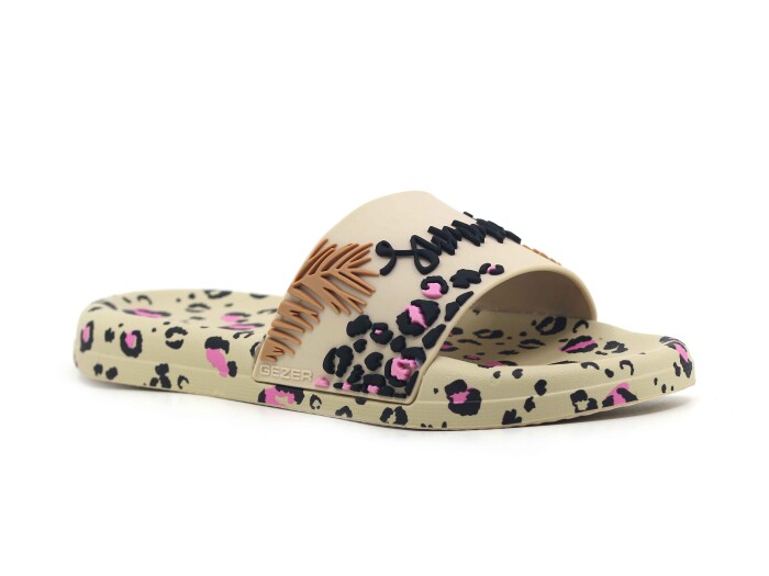 Gezer Zenne 16381.00 Düz Yüz Figürlü Günlük Terlik Bej - Gezer