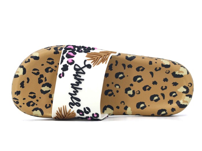 Gezer Zenne 16381.01 Düz Yüz Figürlü Günlük Terlik Beyaz - Siyah - 2