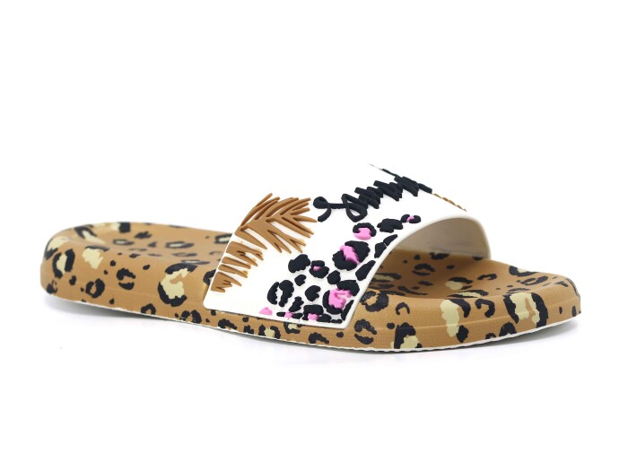 Gezer Zenne 16381.01 Düz Yüz Figürlü Günlük Terlik Beyaz - Siyah - 1