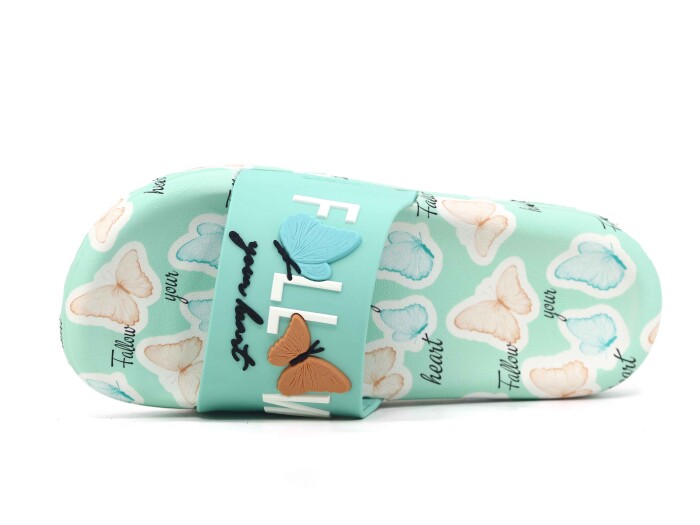 Gezer Zenne 16382.00 Düz Yüz Figürlü Günlük Terlik Yeşil - Beyaz - Gezer (1)