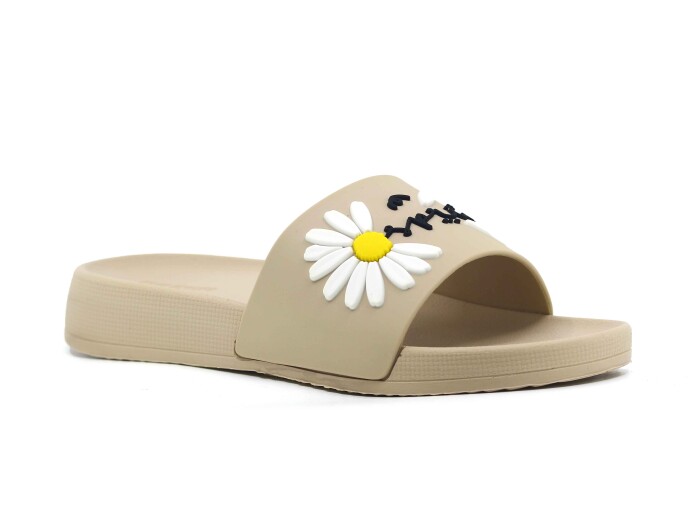 Gezer Zenne 16453.00 Düz Yüz Çiçekli Günlük Terlik Krem - 1