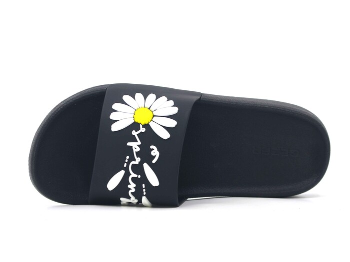Gezer Zenne 16453.00 Düz Yüz Çiçekli Günlük Terlik Siyah - 2