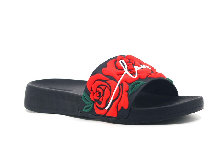 Gezer Zenne 16543.00 Düz Yüz Günlük Terlik Siyah - Kırmızı - Gezer