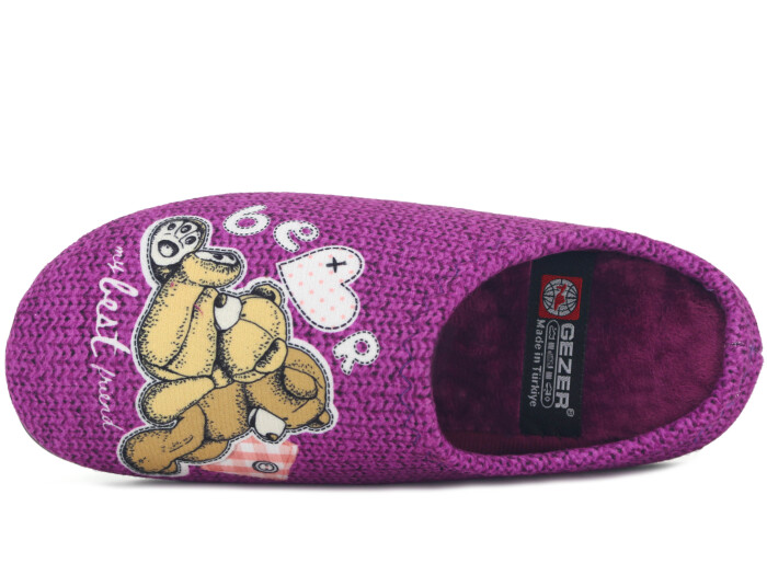 Gezer Zenne 16568.00 Gondol Baskılı Kışlık Ev Terliği Mor - Gezer (1)