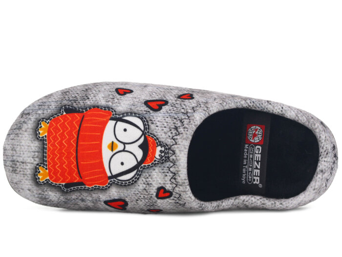 Gezer Zenne 16572.00 Baskılı Gondol Ev Terliği Gri - Kırmızı - Gezer (1)