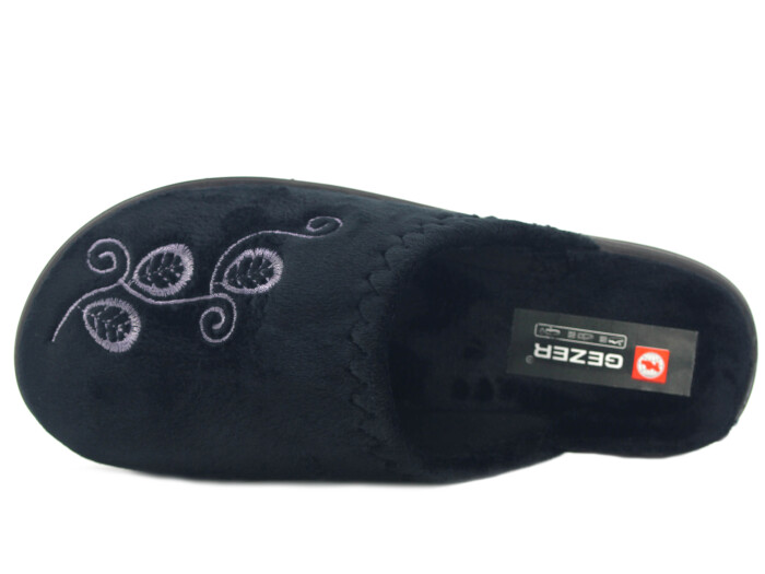 Gezer Zenne 16582.00 Nakışlı Traşlı Ev Terliği Siyah - Gezer (1)