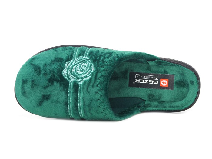 Gezer Zenne 16586.00 Nakışlı Traşlı Ev Terliği Petrol Yeşili - Gezer (1)