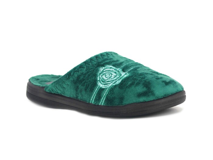 Gezer Zenne 16586.00 Nakışlı Traşlı Ev Terliği Petrol Yeşili - Gezer