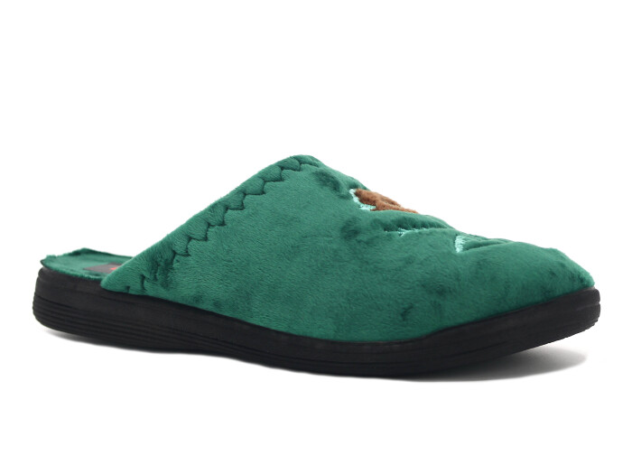 Gezer Zenne 16587.00 Nakışlı Traşlı Ev Terliği Petrol Yeşili - 1