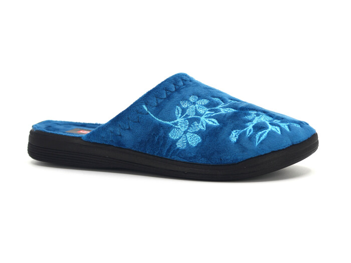 Gezer Zenne 16588.00 Nakışlı Traşlı Ev Terliği Petrol Mavisi - 1