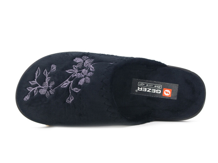 Gezer Zenne 16588.00 Nakışlı Traşlı Ev Terliği Siyah - Gezer (1)