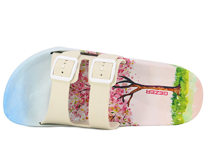 Gezer Zenne 16729.00 Air Blow Kaydırmaz Terlik Bej - Beyaz - Pembe - Gezer (1)