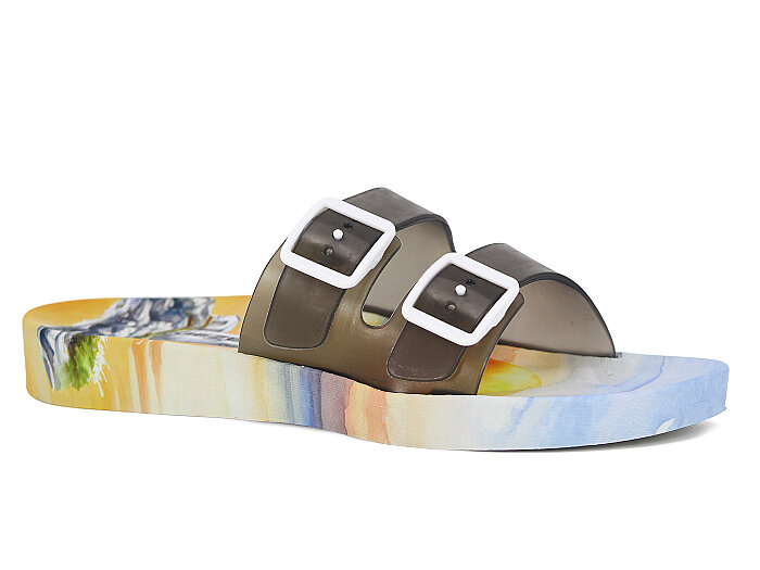 Gezer Zenne 16732.00 Air Blow Kaydırmaz Terlik Şeffaf Siyah - Mavi - Beyaz - 1