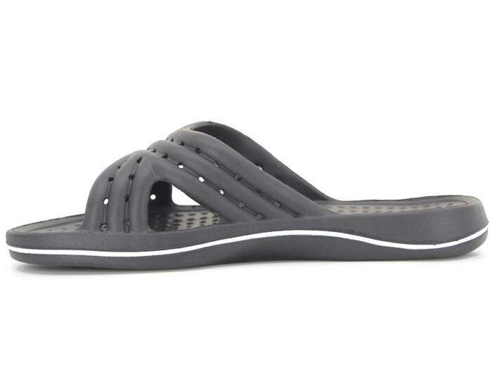 Gezer Zenne 09555.00 Çizgili Açık Eva Terlik Siyah - Gezer (1)