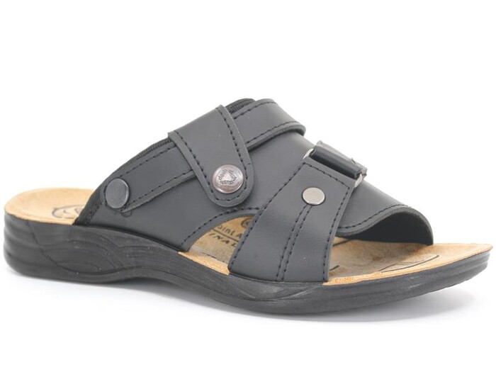 Goflex Patik P-200700-3 Klasik Döngülü Terlik Siyah - Goflex