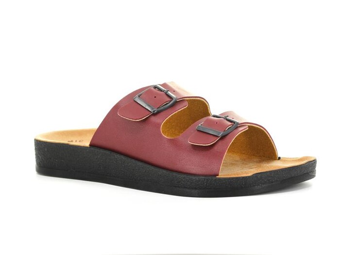 Goflex Zenne AŞ715 Birken Çift Toka Günlük Terlik Bordo