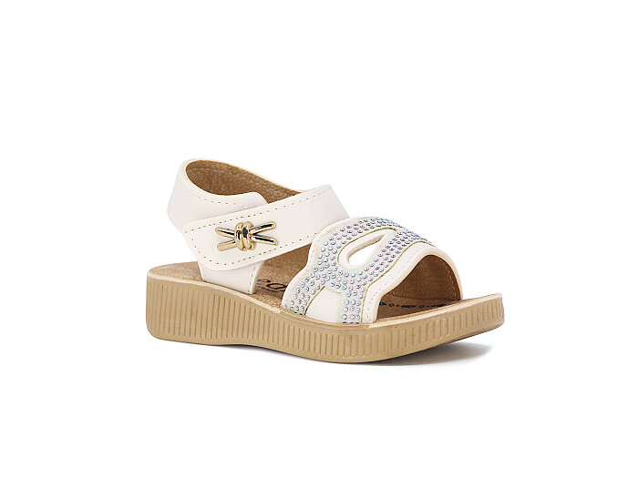 Henedi Bebe B-966 Taşlı Sandalet Beyaz - 1