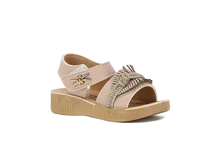 Henedi Bebe B-967 Taşlı Sandalet Bej - 1