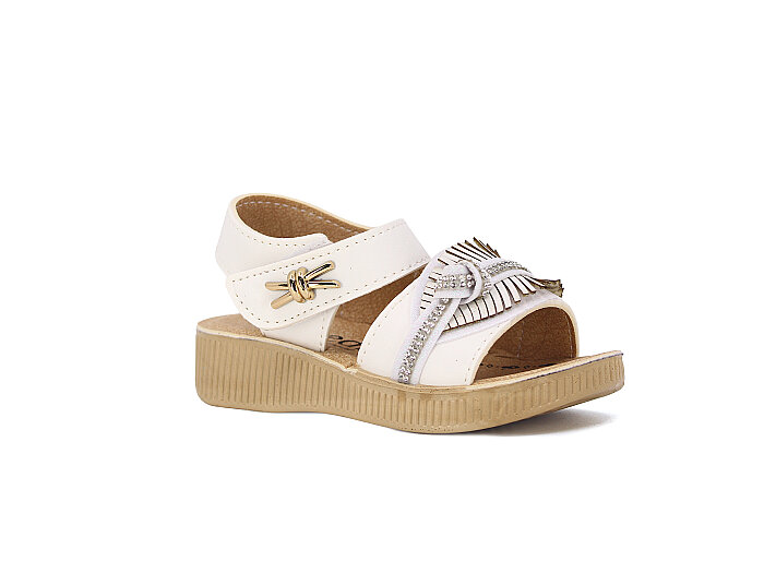 Henedi Bebe B-967 Taşlı Sandalet Beyaz - Henedi