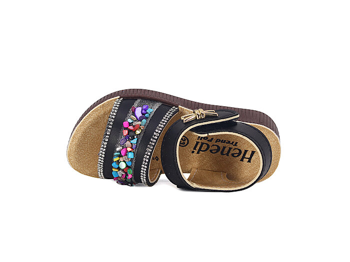 Henedi Bebe B-973 Taşlı Sandalet Siyah - Henedi (1)