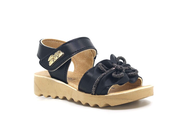 Henedi Filet 918 Taşlı Sandalet Siyah
