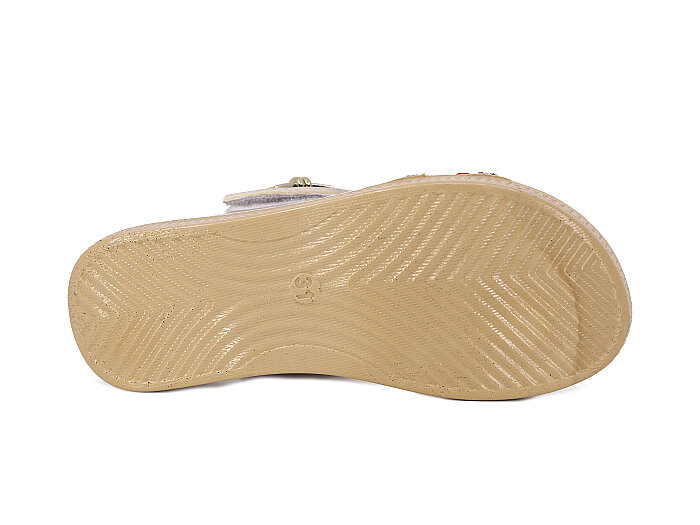 Henedi Filet F-951 Taşlı Sandalet Bej - 3