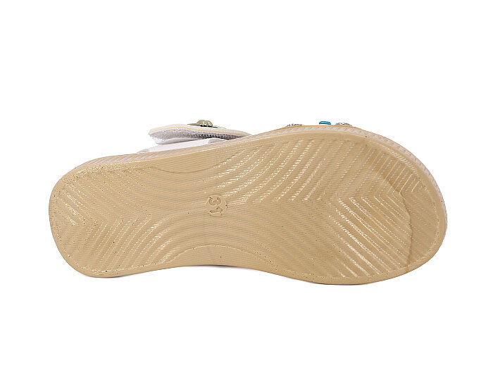 Henedi Filet F-951 Taşlı Sandalet Beyaz - 3