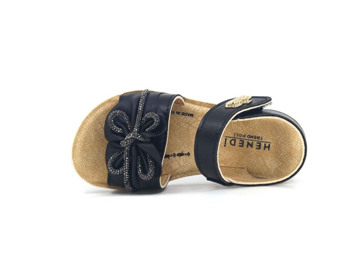 Henedi Patik 918 Taşlı Sandalet Siyah