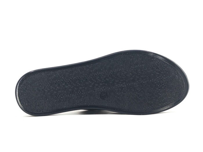 Henedi Zenne 2585 Çapraz Taşlı Ayna Bantlı Kutulu Günlük Terlik Füme - 3