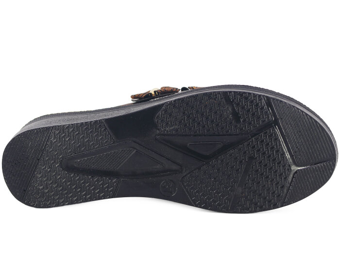 Henedi Zenne Z-3435 Çapraz Taşlı Kutulu Günlük Terlik Bronz - 3